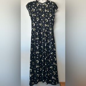 Reformation Rylie Floral Midi Dress in black